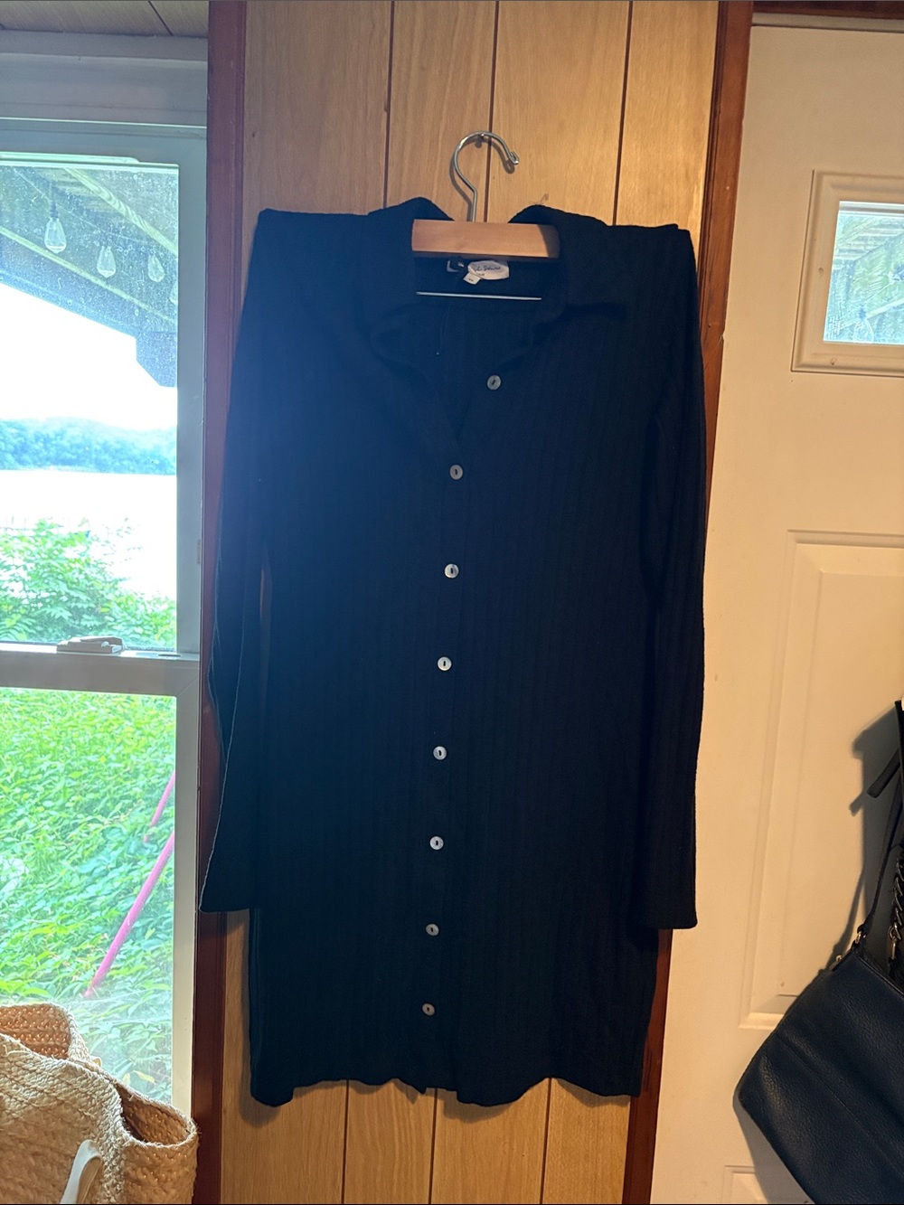 Michael Stars Women’s Black Button-Front Long Sleeve Dress xs